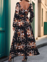 Perfee Slit Printed Surplice Long Sleeve Maxi Dress OutfitFlow